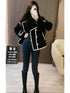 Winter Fashion Color Contrast Blazer